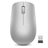 Lenovo 530 Full Size Wireless Computer Mouse for PC, Laptop, Computer with Windows - 2.4 GHz Nano USB Receiver - Ambidextrous Design - 12 Months Battery Life - Platinum Grey