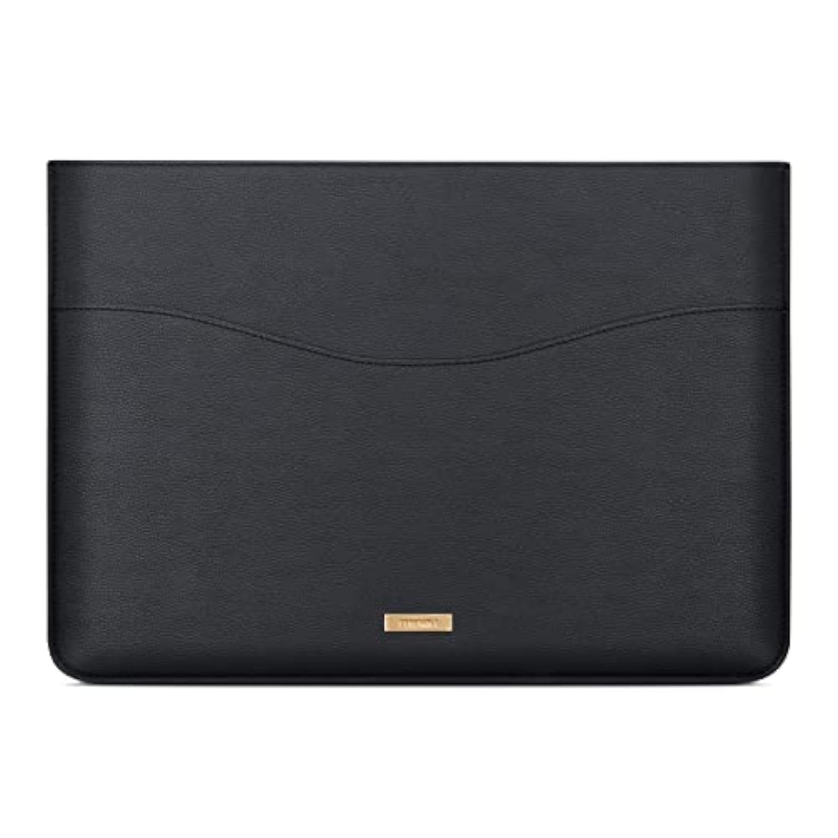 Slim Laptop Sleeve 13 Inch Compatible With Macbook Air & Macbook Pro M2 M1 2022 2020, Faux Leather Computer Cover Case With Accessory Pocket (Model #S A2338 A2337 A2681), Black