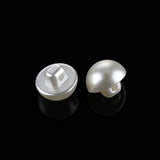 100Pcs 14Mm. Shank White Round Half Domed Resin Plastic Pearl Buttons