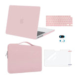 MOSISO Compatible with MacBook Pro 14 inch Case 2025 2024 2023 2022 2021 M4 M3 M2 M1 A3112 A3185 A3401 A2918 A2992 A2779 A2442, Hard Case&Bag&Keyboard Cover&Webcam Cover&Screen Film, Rose Quartz