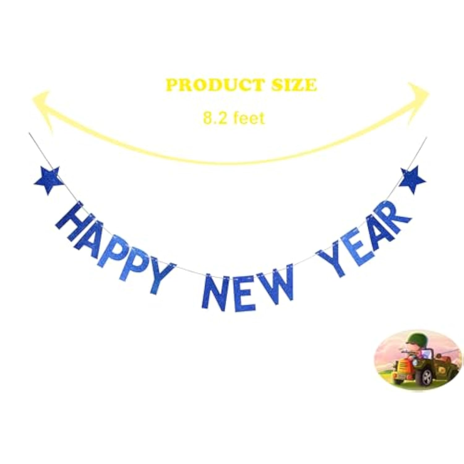 Happy New Year 2025 Banner - Merry Christmas Banner New Year'S Eve Party Props Bunting - Home Holiday Decorations Sign(Blue)