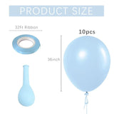 Pastel Blue Latex Party Balloons 10 Pack 36 Inch Round Light Blue Balloons For Wedding Baby Shower Gender Reveal Birthday Party Decoration