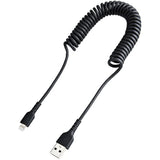 StarTech.com 1m (3ft) USB to Lightning Cable, MFi Certified, Coiled iPhone Charger Cable, Black, Durable TPE Jacket Aramid Fiber, Heavy Duty Coil Lightning Cable (RUSB2ALT1MBC)