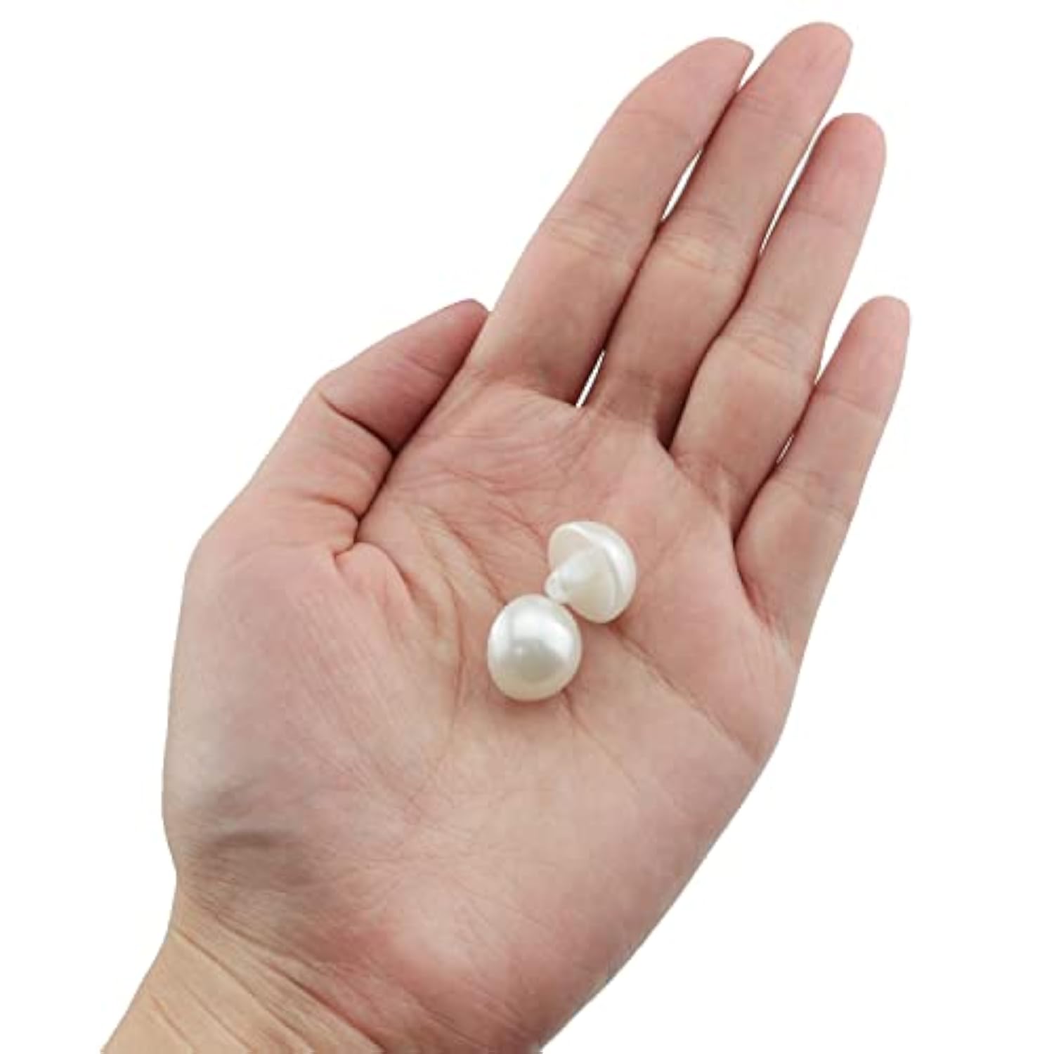 Half Domed Pearl Button 50Pcs 15Mm White Round Half Ball Abs Plastic P