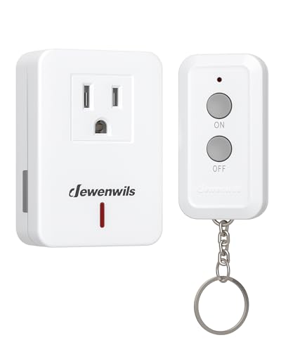 Indoor Remote Control Outlet, Expandable Remote Light Switch Kit, Wireless On Off Power Switch, 100Ft Rf Range, Compact Design, White