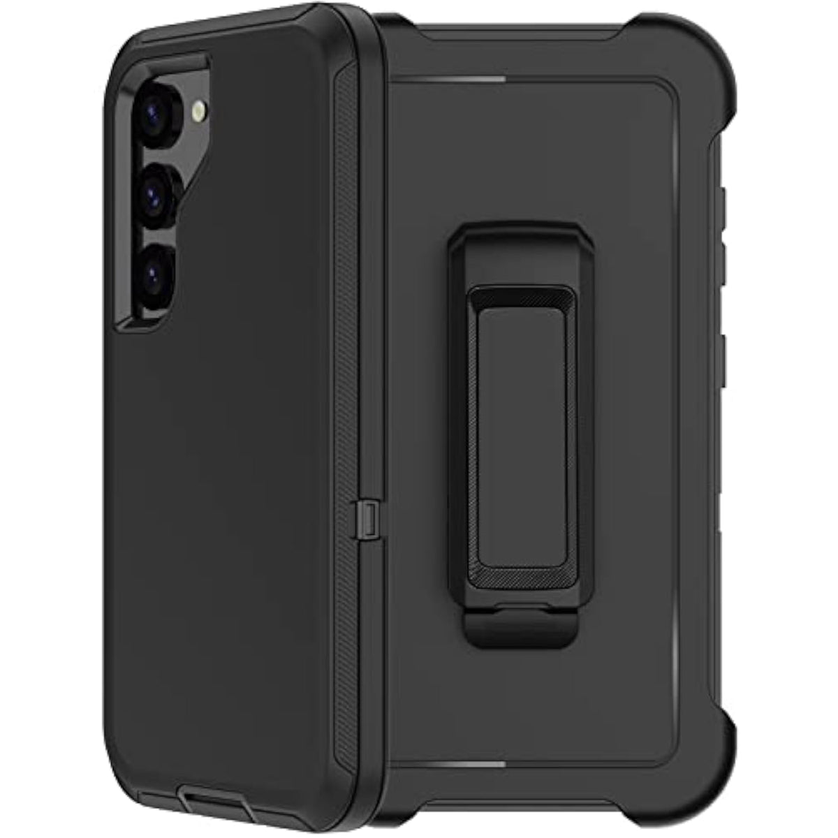 For Samsung Galaxy S23 Plus Case With Belt Clip Holster, 2 X Screen Protector, [Military Grade Protection] Heavy Duty Full Body Shockproof Rugged Protective Cover For Samsung S23 Plus 5G Black