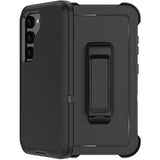 For Samsung Galaxy S23 Plus Case With Belt Clip Holster, 2 X Screen Protector, [Military Grade Protection] Heavy Duty Full Body Shockproof Rugged Protective Cover For Samsung S23 Plus 5G Black