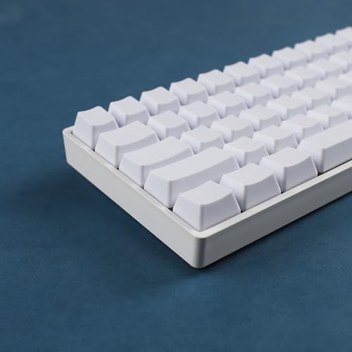 Blank Thick Pbt Oem Profile 61 Ansi Keycaps For Mx Switches Mechanical Keyboard (White)(Only Keycap)