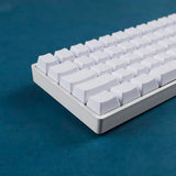 Blank Thick Pbt Oem Profile 61 Ansi Keycaps For Mx Switches Mechanical Keyboard (White)(Only Keycap)