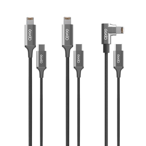 Opro9 iPhone USB C to Lightning Fast Charging Cable 3 Pack (1/3/6 FT) - PD 30W,  MFi Certified Charger Cord, Nylon USBC to Lightning Cable for