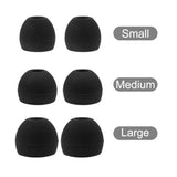 Replacement Silicone Ear Tips For Axil Xcor Pro, Gs Extreme 2.0 Earbuds, Black, 6 Pairs (S/M/L)