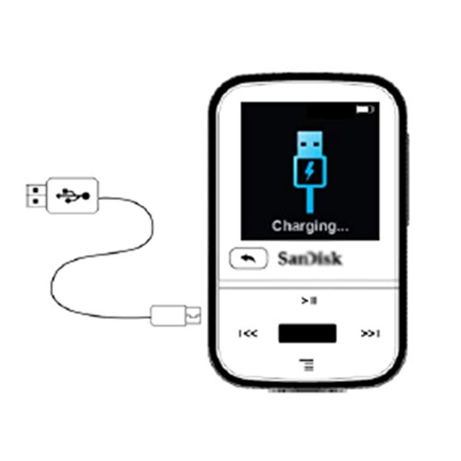 Clip Jam Charging Cable,Usb Charging Cable Compatible For Sandisk Clip Jam/San