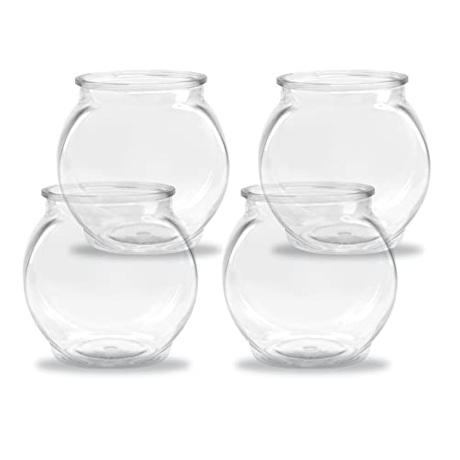 Flat-Sided Fishbowl Party Cups – 4-Pack (22 Oz) – Durable Plastic, Fun Fishbowl Design For Cocktails, Mocktails, & Parties – Perfect For Indoor/Outdoor Events, Bbqs, And Unique Party Favors