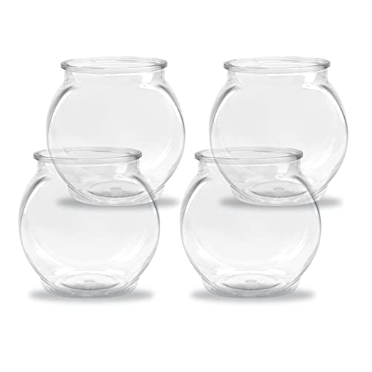 Flat-Sided Fishbowl Party Cups – 4-Pack (22 Oz) – Durable Plastic, Fun Fishbowl Design For Cocktails, Mocktails, & Parties – Perfect For Indoor/Outdoor Events, Bbqs, And Unique Party Favors