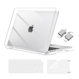 MOSISO Compatible with MacBook Air 15 inch Case 2025 2024 2023 M4 A3241 M3 A3114 M2 A2941 with Liquid Retina Display Touch ID, Plastic Hard Shell&Keyboard Cover&Screen Film&Type C, Crystal Clear