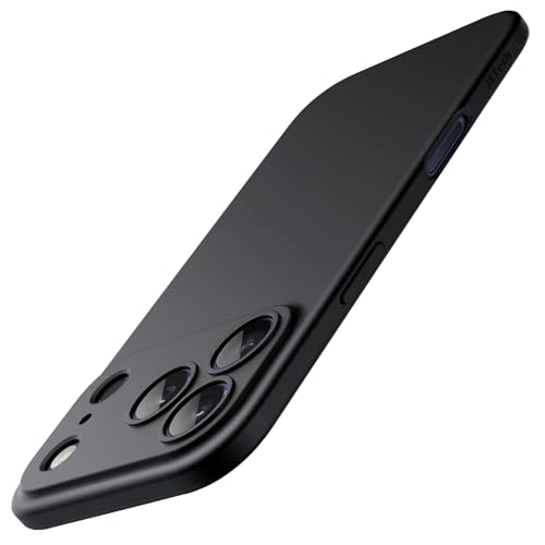 Slim Case For Iphone 17 Pro 6.3-Inch, Ultra-Thin Lightweight Minimalist Phone Cover With Camera Lens Protection, Matte Anti-Fingerprint Finish (Black)