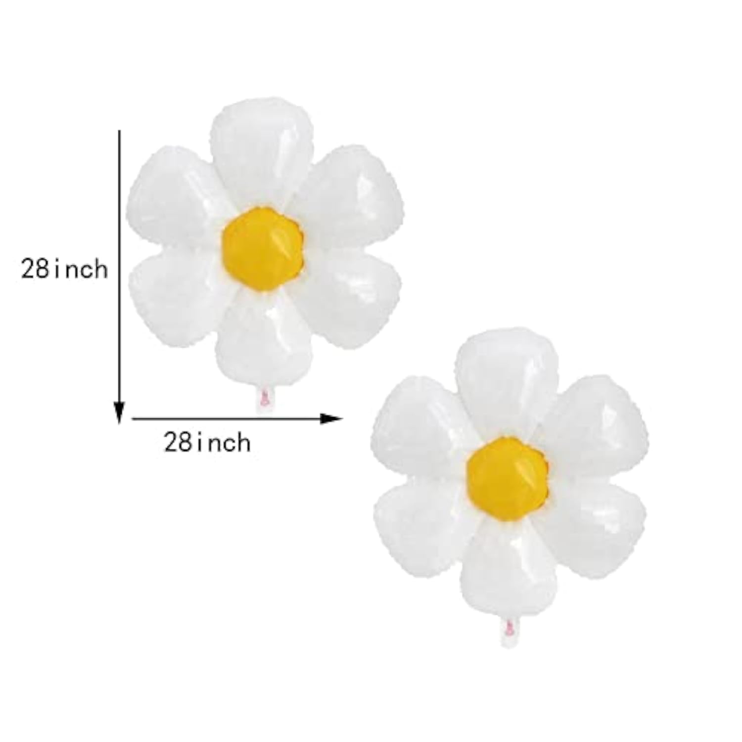8Pcs Daisy Balloons Huge Flower Balloon With Two Size White Daisy Party Decorations Large Foil Mylar Balloons Birthday Decoration Wedding Décor