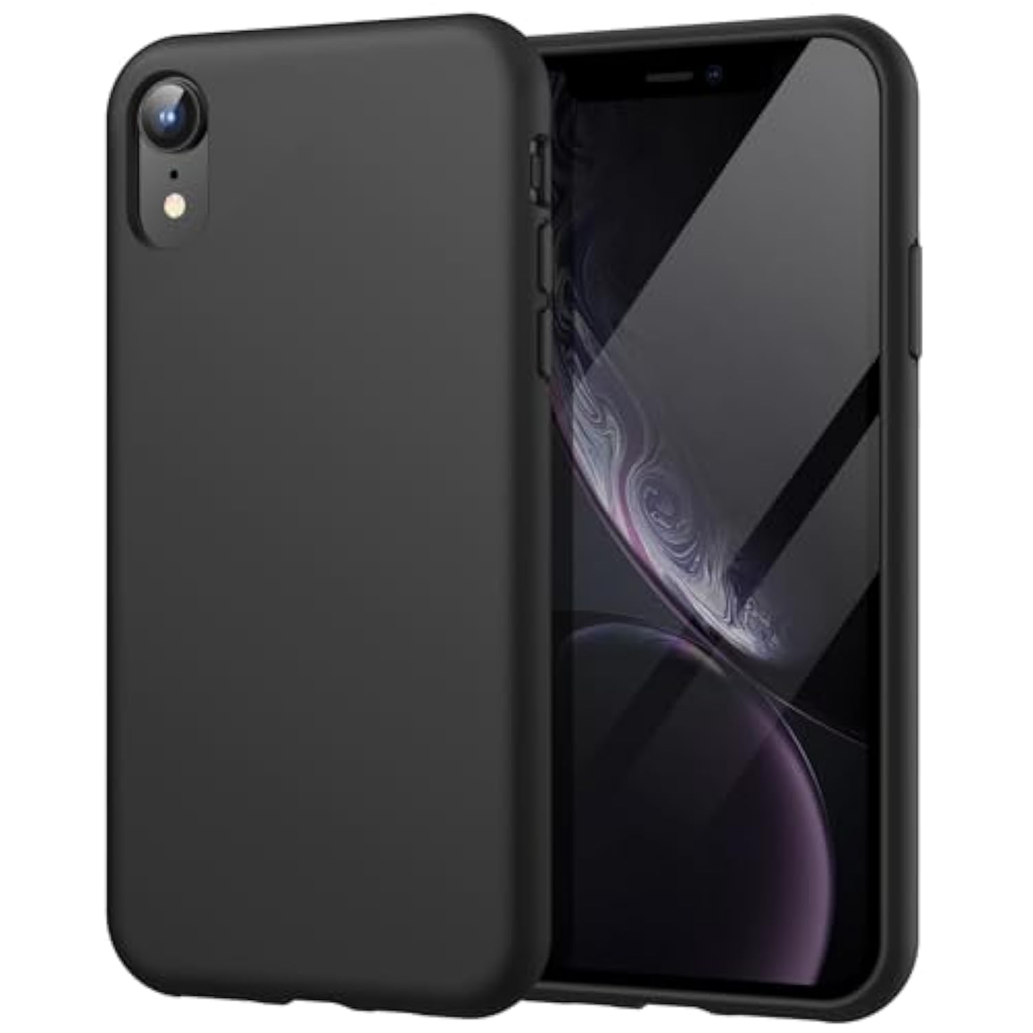 Jetech Silicone Case For Xr, 6.1-Inch, Silky-Soft Touch Full-Body Protective Case, Shockproof Cover With Microfiber Lining (Black)