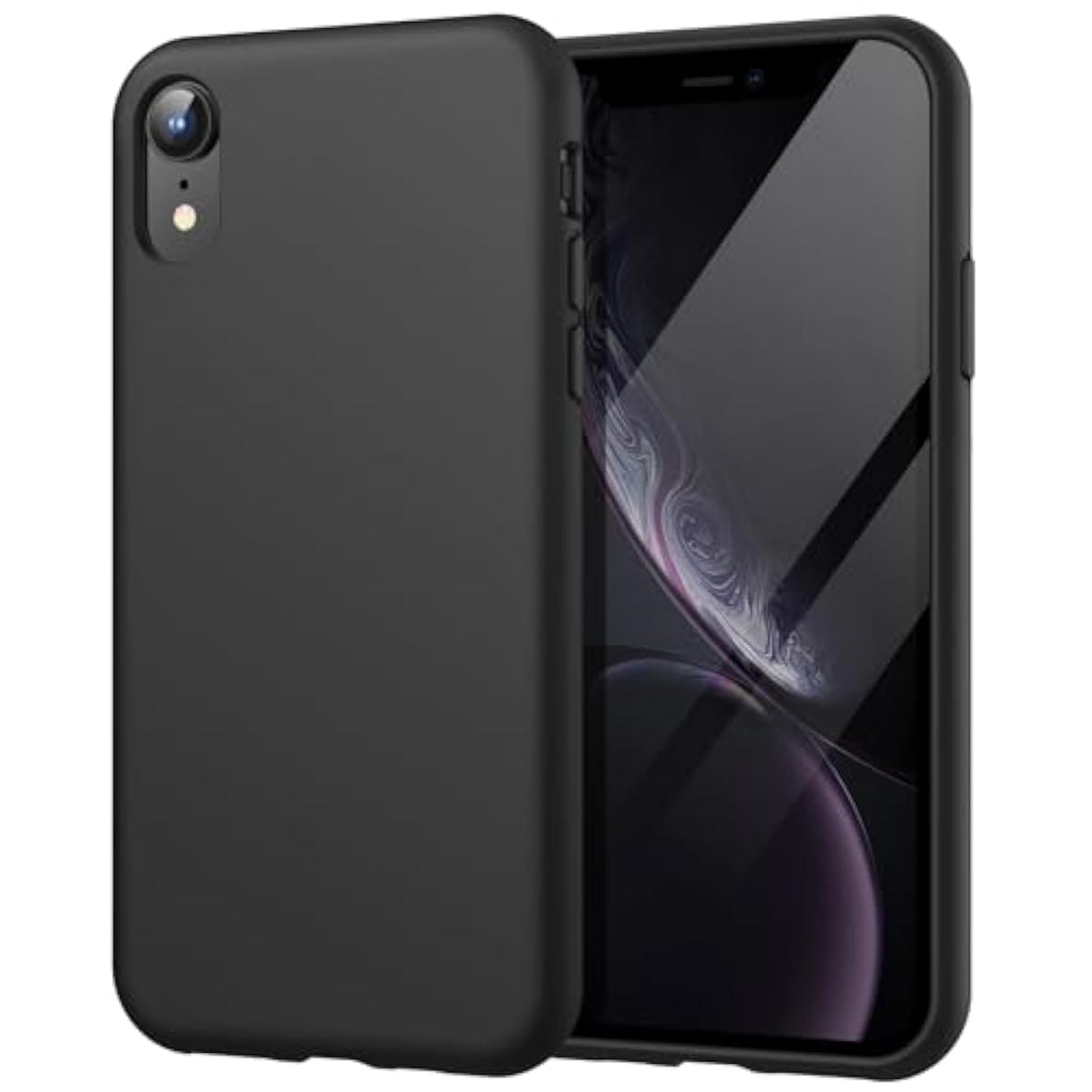 Jetech Silicone Case For Xr, 6.1-Inch, Silky-Soft Touch Full-Body Protective Case, Shockproof Cover With Microfiber Lining (Black)