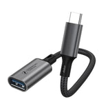 Usb C To Usb Adaptor Aluminum Usb C Adapter Otg Cable Type C Male To Usb 3.2 Female 10Gbps Transfer, Compatible With Macbook/Ipad Air/Pro 2022 Galaxy S22 Dell Xps And More Type C Devices