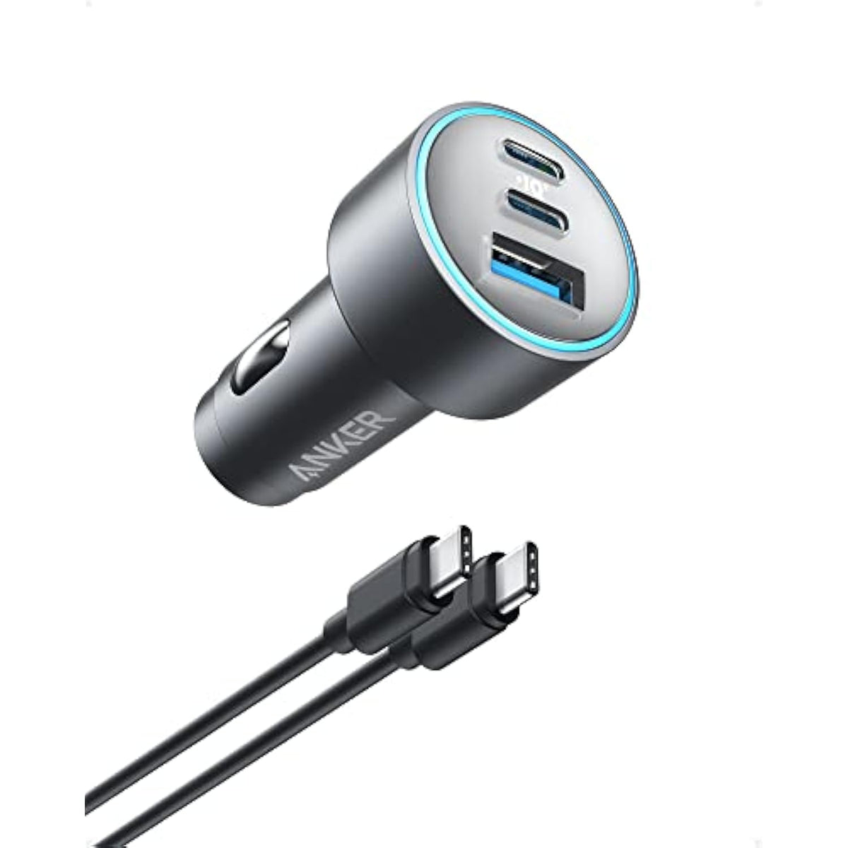Anker USB-C Car Charger, iPhone 16 Car Charger, 67W 3-Port Compact Fast Charger, 535 Car Adapter with PIQ 3.0 for iPhone 16/15, Galaxy S23, MacBook, iPad Air, and More (USB-C to C Cable Included)