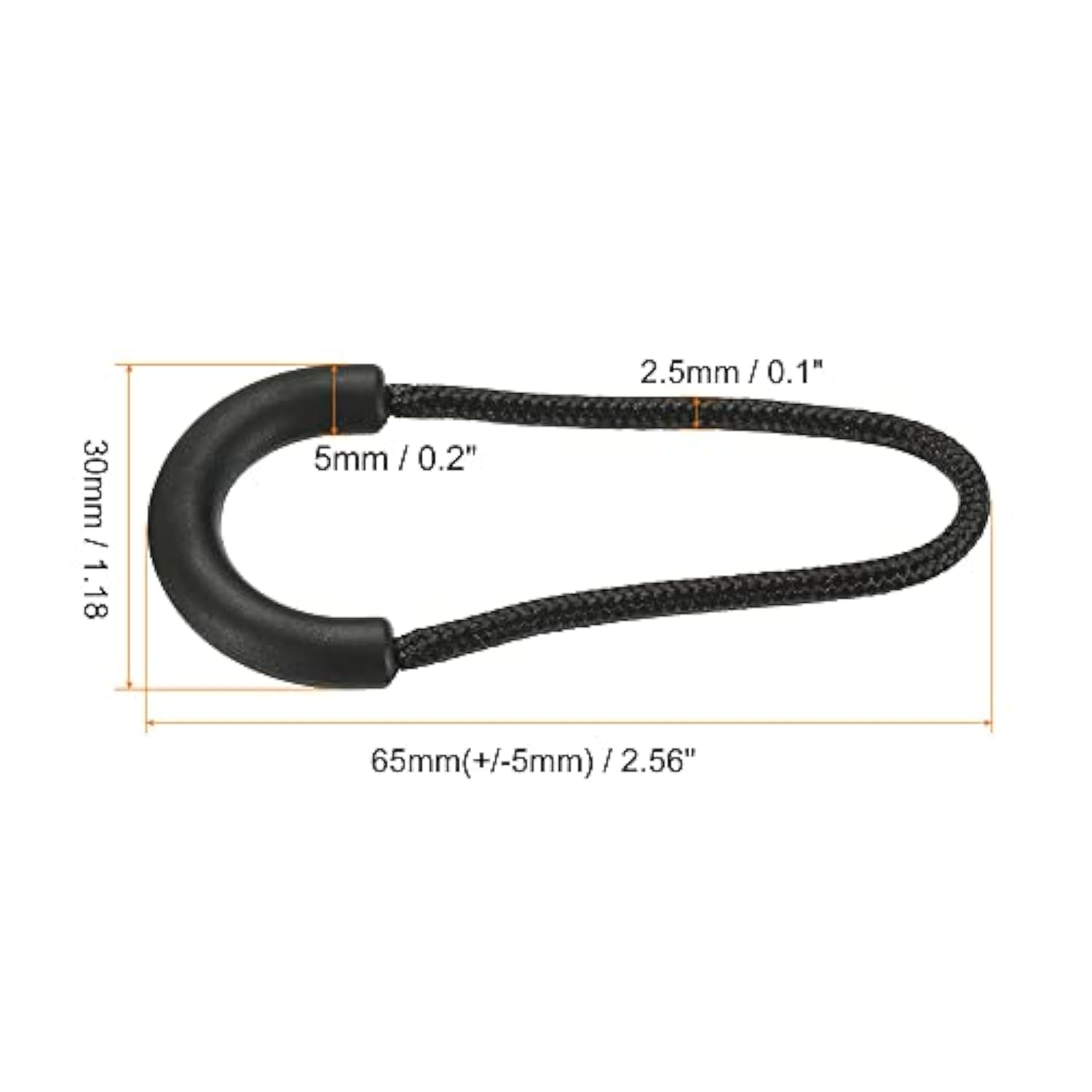 Zipper Pulls Extension Handle Cord, 10 Pack Finger Use Plastic U-Shape