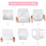 Baby Boxes For Baby Shower Decoration With 8 Letters And 36 Balloons 4Pcs Clear Balloon Boxes Baby Blocks For Girls Birthday Party Decorations(Pink)