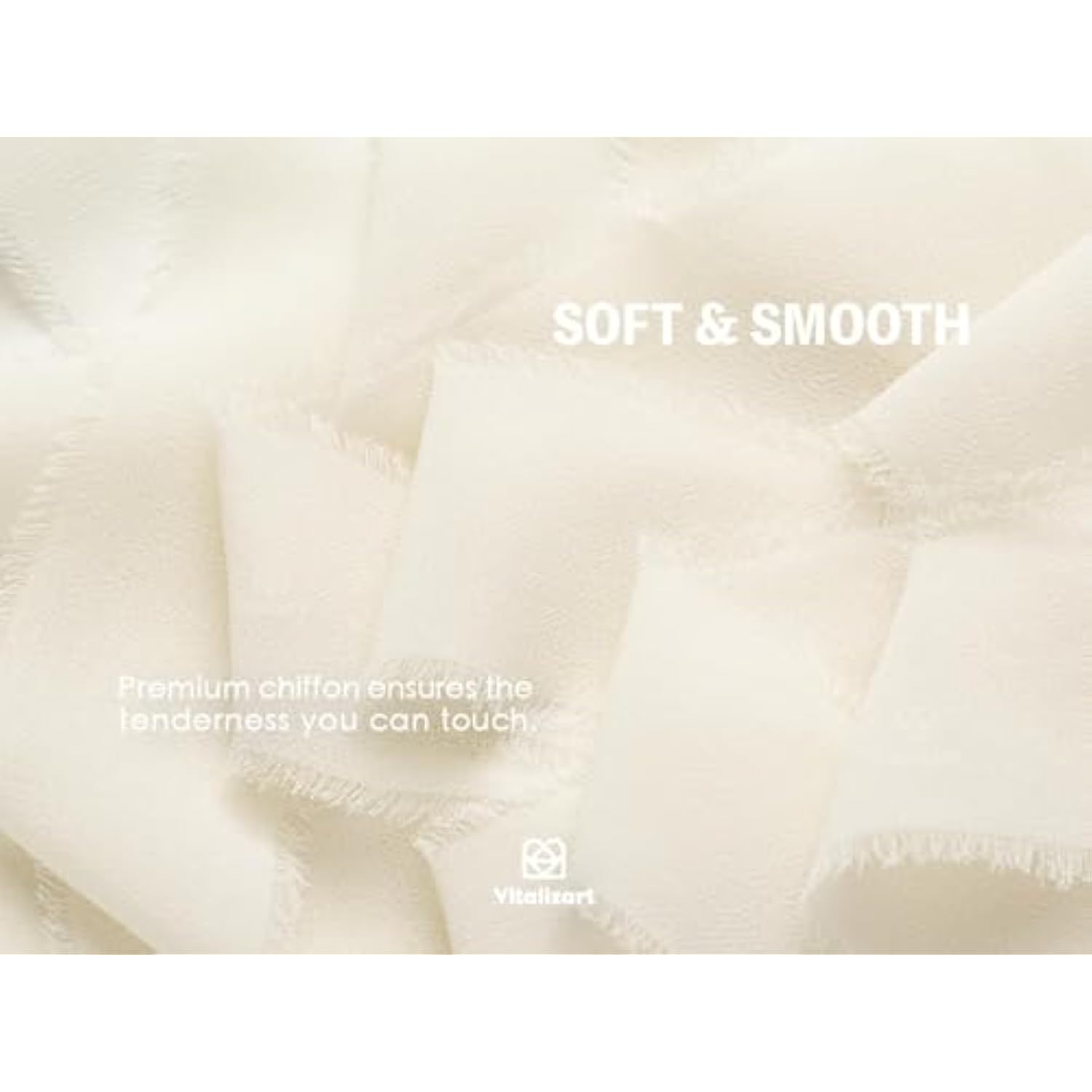 3 Rolls Handmade Fringe Chiffon Silk Ribbon 1.5" X 7Yd Cream White Rib