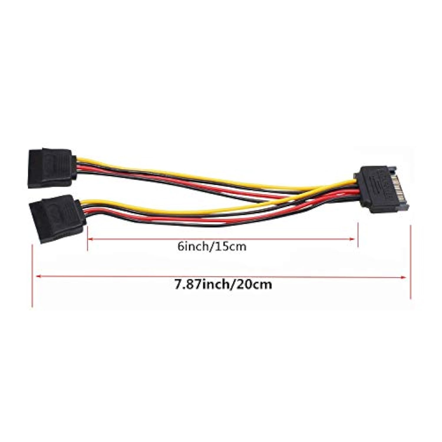 2 Pack Sata 15-Pin Power Adapter Cable, Sata 15 Pin Male To Sata 15 Pin Female