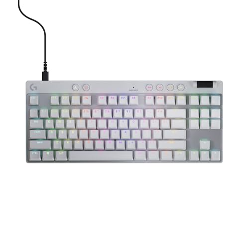 Pro X Tkl Rapid (Tenkeyless) Wired Gaming Keyboard: Magnetic Analog Switches With Rapid Trigger, Lightsync Rgb, Detachable Usb-C Cable, Volume Roller & Media Buttons - White
