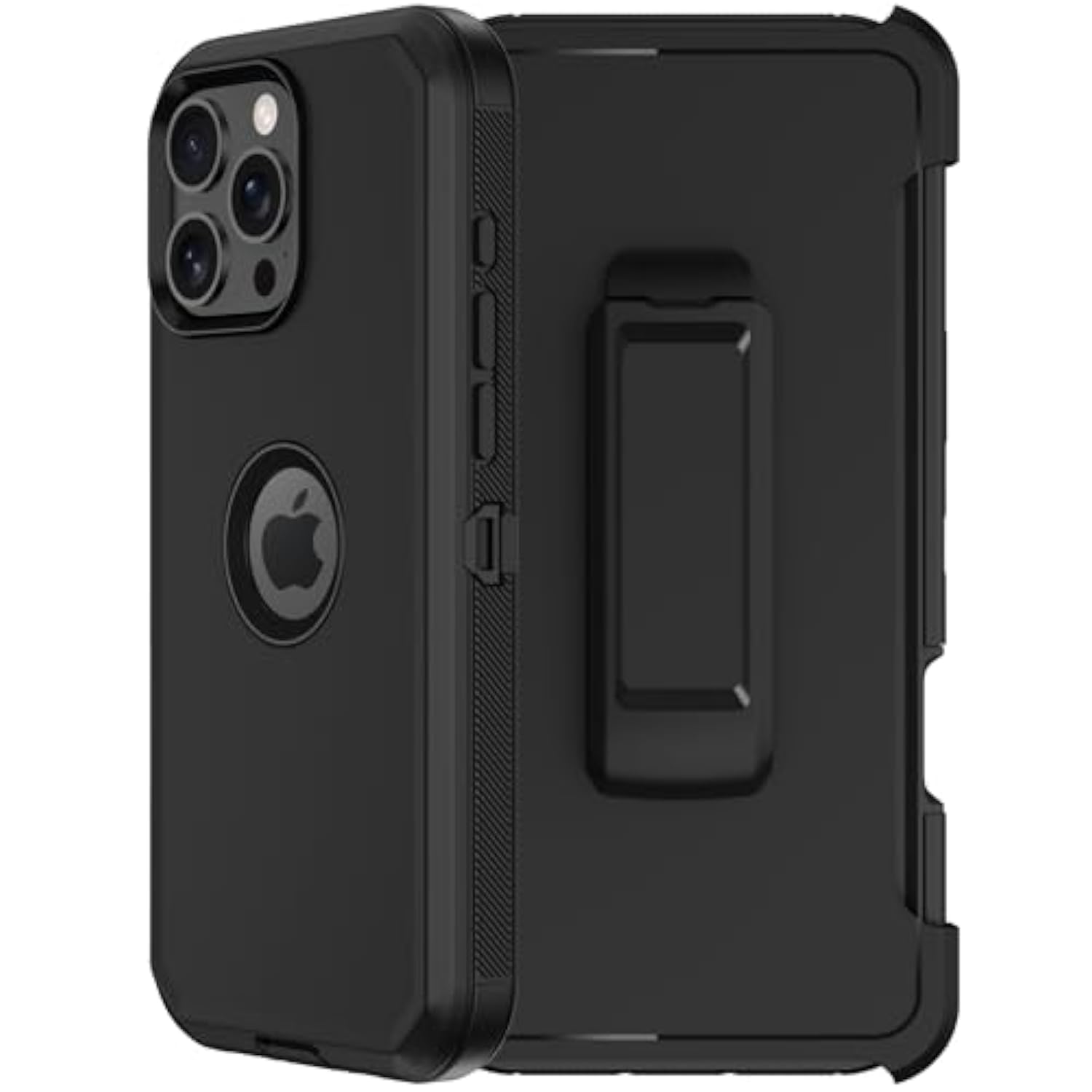 For Iphone 16 Pro Phone Case,Military Grade Drop Protection Cell Phone Cover With Belt Clip Holster Stand,Screen Protector X2 Rugged Shockproof Kickstand For Iphone 16 Pro Case 6.3” (Black)