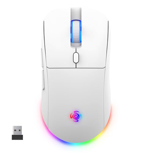Wireless Gaming Mouse, Optical Tri-Mode Rgb Mouse With 2.4G Usb Receiver, 6-Level 4800 Dpi, Ergonomic Gamer Mouse, 6 Macro Buttons, Rechargeable Bluetooth Mouse For Laptop, Pc, Mac