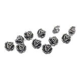 30 Pieces Small Rose Bloom Gray Silver Metal Shank Buttons. 12Mm (15/3