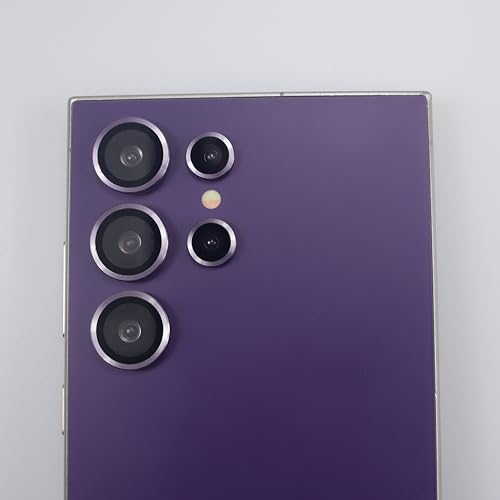for  Galaxy S24 Ultra Camera Lens Protector Metal Crystal Tempered Glass Screen Accessories Cover for S24 (Purple, S24 Ultra)