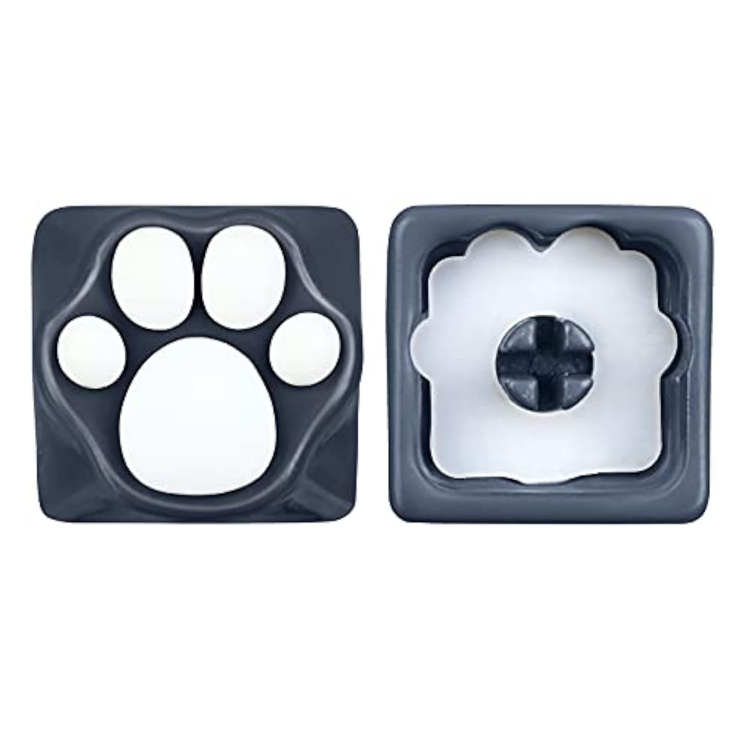 2 Pack Keyboard Keycaps Metal And Rubber Keycaps Grey Keycaps Cute Cat Paw Key