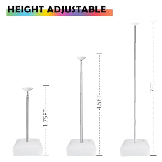 Metal Balloon Column Kit Set Of 4, Reusable Telescopic Design With Base, Height Adjustable From 1.5 To 7 Ft, Balloon Stander For Party Decorations