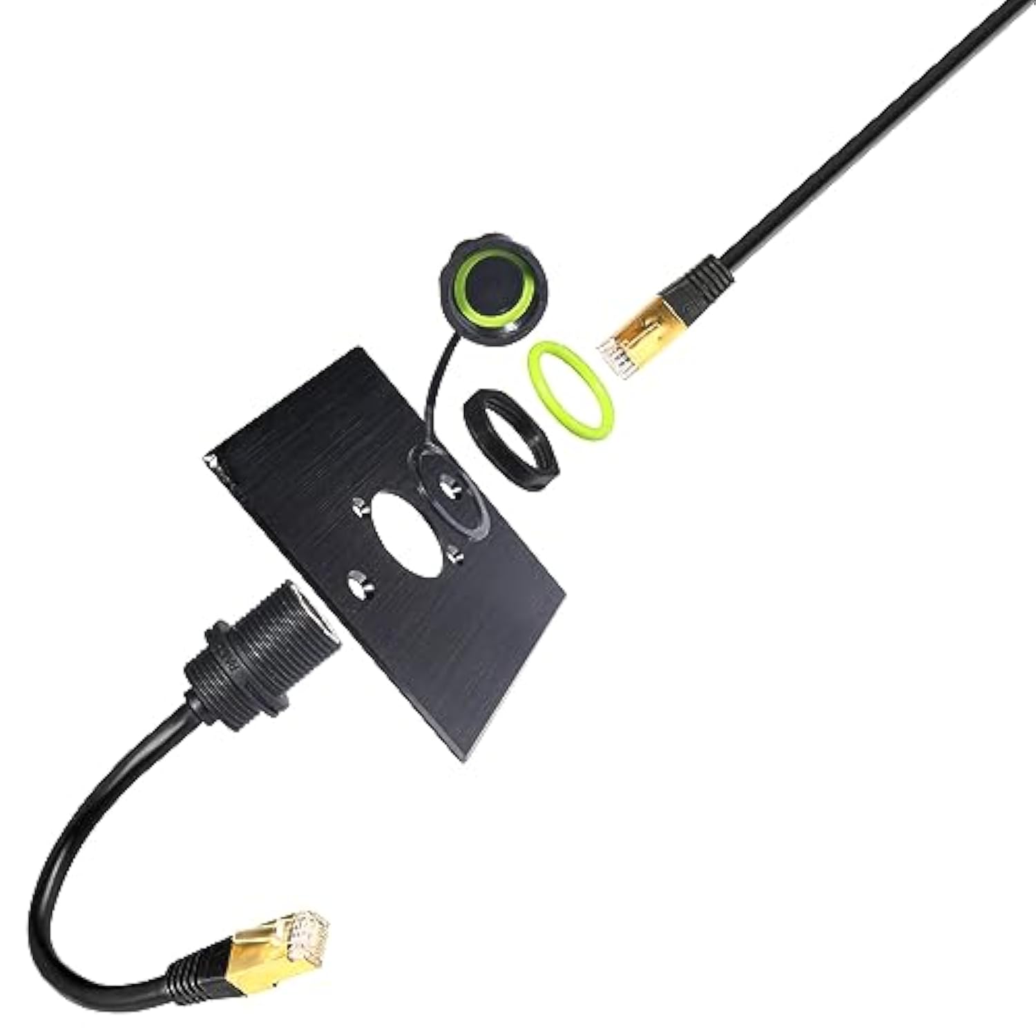 5Pcs Panel Mounting Rj45 Waterproof Connector M20 Cat5/5E/6 Ethernet Lan Cable