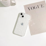 Compatible For Iphone 14 Case Clear Cute Flower Floral With Slim Glitter Design For Girls Women Soft Tpu Shockproof Protective Girly For Iphone 14 Case-White