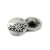10 Pieces Hexagon Vine Flower Metal Shank Buttons. 20Mm (3/4 Inch) (An