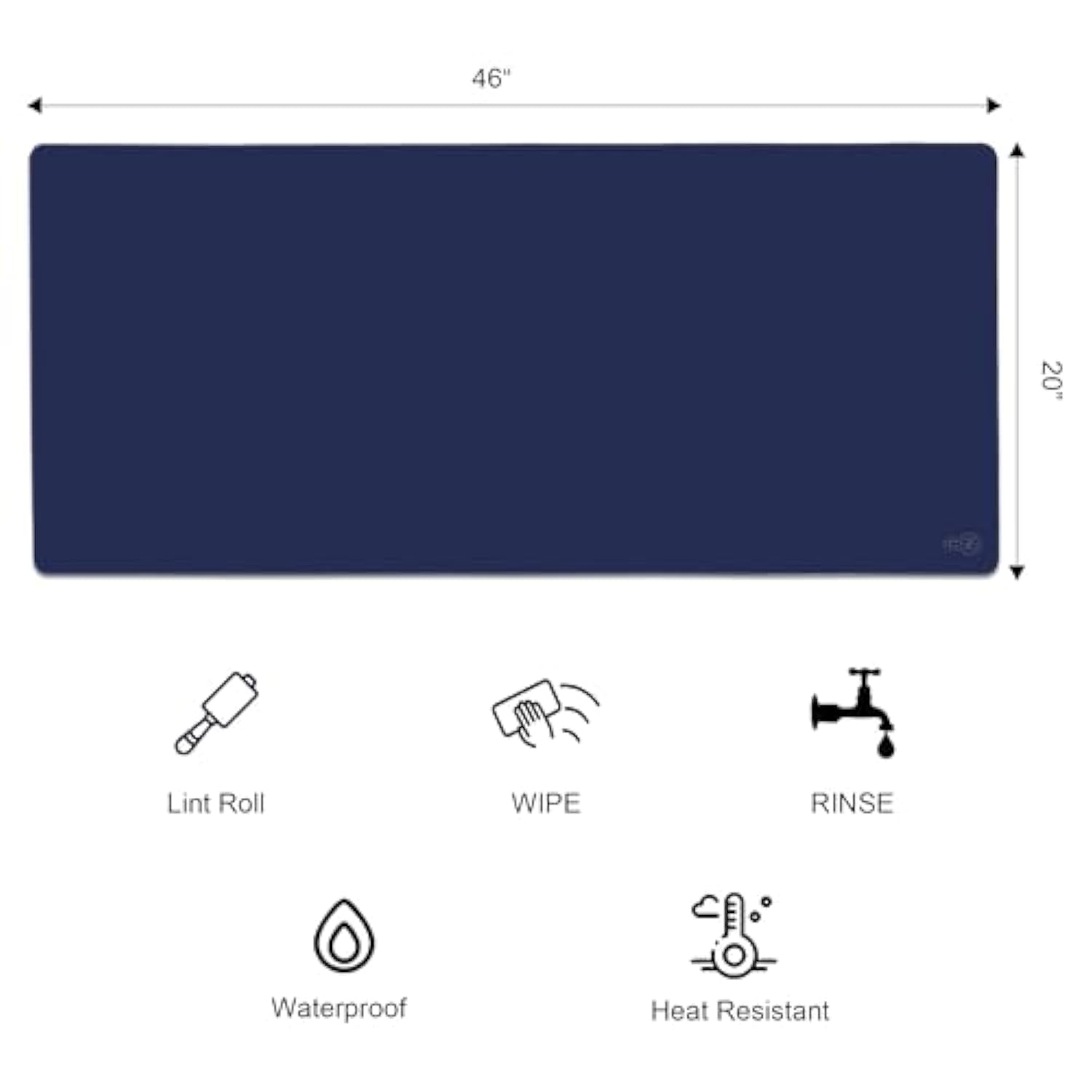 3Xl Extended Gaming Mouse Pad/Mat 46"X20"(Navy Blue) - Large & Wide Desk Cloth Mousepad - Stitched/Water Proof/Non Slip Base