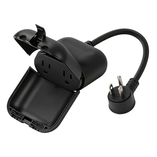 Outdoor Smart Plug, Waterproof Ip66 Wifi Plug With 2 Individually Sockets, Compatible With Alexa & Google Assistant, Smart Outdoor Outlet For String Lights, Ul Certified, Black
