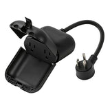 Outdoor Smart Plug, Waterproof Ip66 Wifi Plug With 2 Individually Sockets, Compatible With Alexa & Google Assistant, Smart Outdoor Outlet For String Lights, Ul Certified, Black