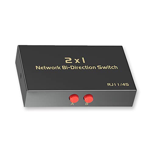 Rj45 Network Switch Selector 2 In 1 Out Or 1 In 2 Out, Ethernet Switch 2 Port, 2 Port Network Hub 100/500M, Metal Shell
