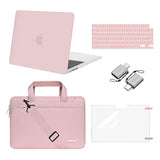 MOSISO Compatible with MacBook Air 13 inch Case 2025 2024 2023 2022 M4 A3240 M3 A3113 M2 A2681,Plastic Hard Shell&Shoulder Bag&Keyboard Skin&Screen Film&Type C for MacBook Air 13.6 inch, Baby Pink