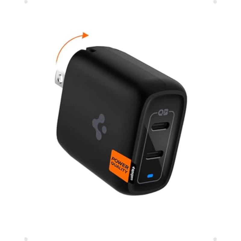 Usb C Wall Charger, Spigen 40W Dual Usb C Charger [Gan Fast] 30W Max Each, Foldable Fast Charger For Iphone 15 Pro Max Plus 14 13 Mini 12 Se Ipad Pro M4 Air M2 Macbook Air Galaxy Z Fold Flip 5 S24 8A