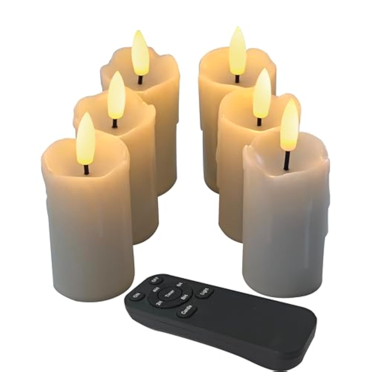 Battery Operated Flameless Votives With Remote Auto Daily Cycle Timer Long Lasting Realistic Black Wick Electric Led Candles Wedding Party Holiday Halloween Christmas Decorations 6 Pack