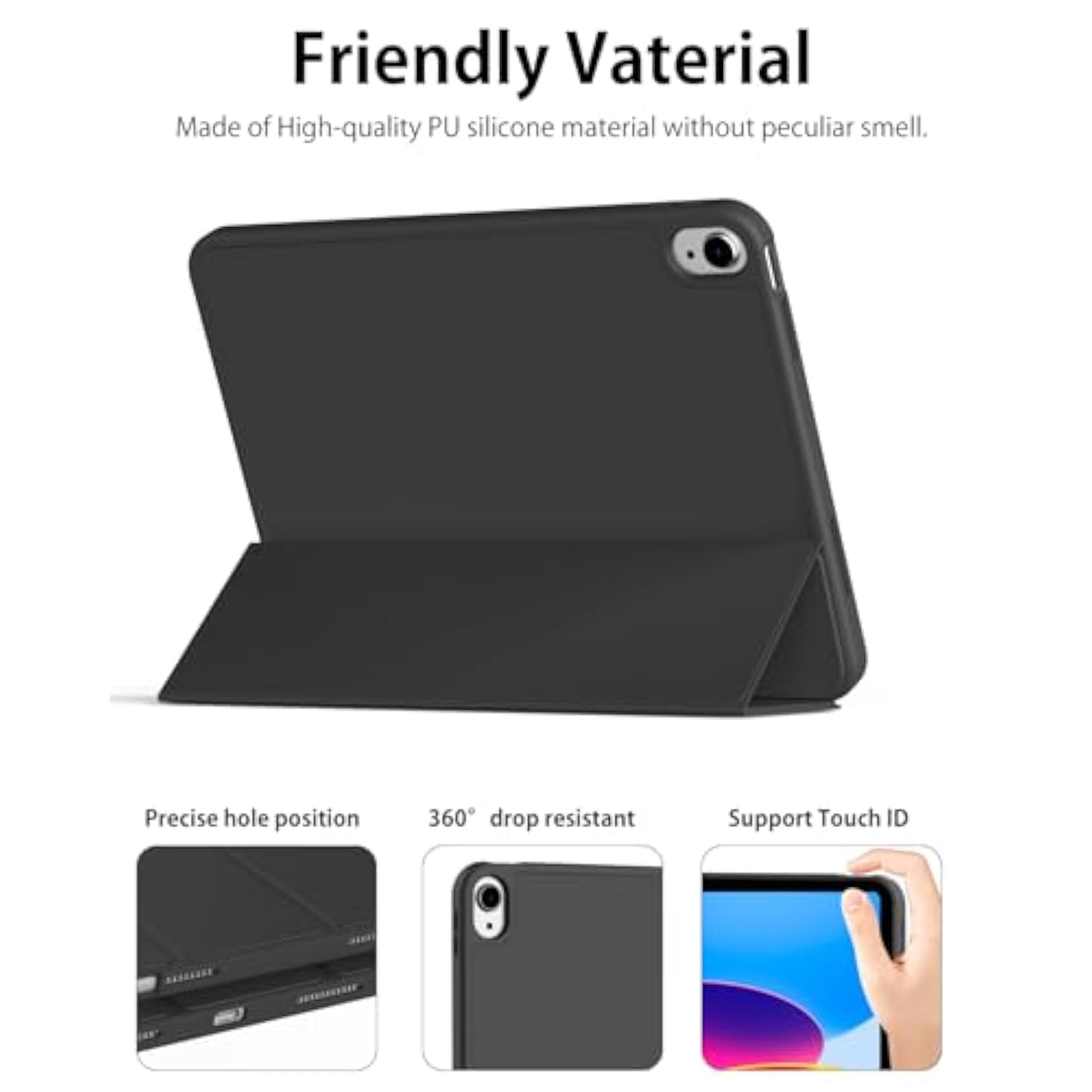 New Ipad 10Th Generation Case 2022 With Pencil Holder, Smart Trifold Stand Cas