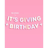 It’s Giving Birthday Banner Iridescent Foil 3Ft Fun Party Decor Photobooth Backdrop