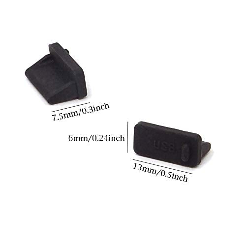 30Pcs Black Rubber Usb Port Cover Anti Dust Protector