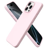 Compatible With Iphone 16 Pro Max Case 6.9", Slim Liquid Silicone 3 Layers Soft Gel Rubber Shockproof Protective Case With Anti-Scratch Microfiber Lining-Chalk Pink